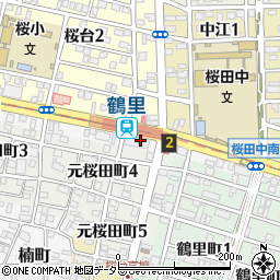 名古屋市役所交通局　地下鉄桜通線鶴里駅周辺の地図
