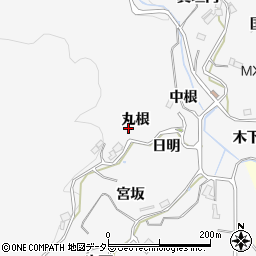 愛知県豊田市下国谷町丸根周辺の地図