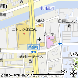 愛知県名古屋市港区築盛町16周辺の地図