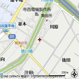 愛知県みよし市莇生町（川原）周辺の地図