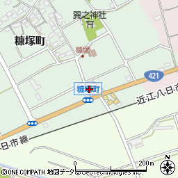 滋賀県東近江市糠塚町155周辺の地図