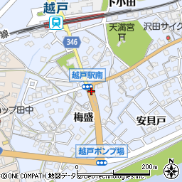 愛知県豊田市越戸町梅盛周辺の地図