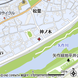 愛知県豊田市越戸町神ノ木106-12周辺の地図