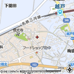 愛知県豊田市荒井町能田原周辺の地図
