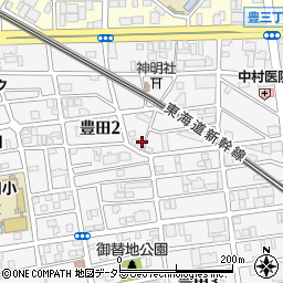 名鉄協商豊田２丁目駐車場周辺の地図