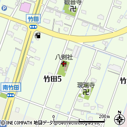 八剣社周辺の地図