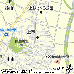愛知県愛知郡東郷町諸輪上市周辺の地図