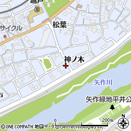 愛知県豊田市越戸町神ノ木106-8周辺の地図