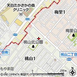 愛知県名古屋市緑区桃山1丁目60周辺の地図