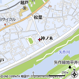 愛知県豊田市越戸町神ノ木102-4周辺の地図