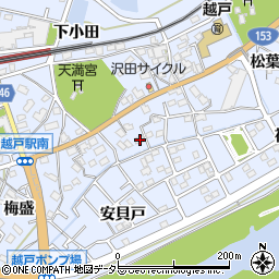 愛知県豊田市越戸町松葉124周辺の地図