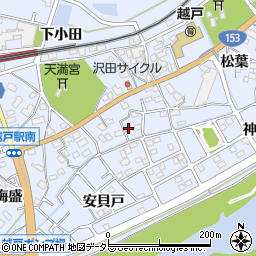 愛知県豊田市越戸町松葉123周辺の地図