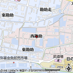 愛知県弥富市平島町西勘助周辺の地図
