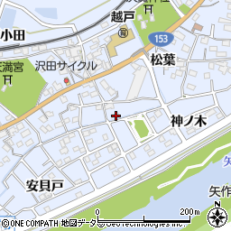 愛知県豊田市越戸町松葉93周辺の地図