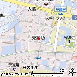 愛知県弥富市平島町東勘助周辺の地図