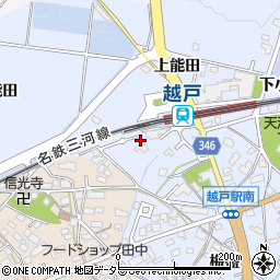 愛知県豊田市越戸町上能田13周辺の地図