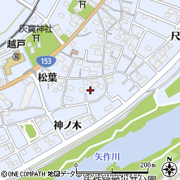 愛知県豊田市越戸町松葉72周辺の地図