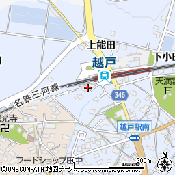 愛知県豊田市越戸町上能田18周辺の地図