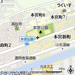 本宮公園トイレ周辺の地図