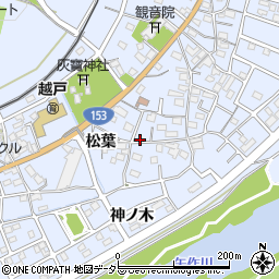 愛知県豊田市越戸町松葉58周辺の地図