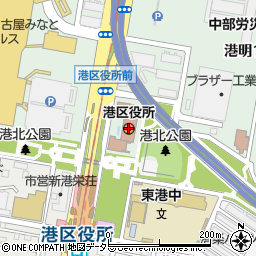 名古屋市港区役所周辺の地図