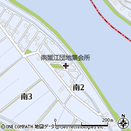 南蟹江団地集会所周辺の地図