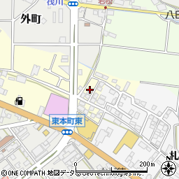 滋賀県東近江市八日市東本町14周辺の地図