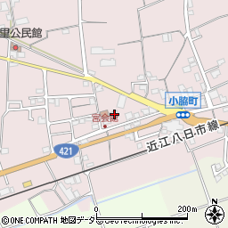 滋賀県東近江市小脇町1433-1周辺の地図
