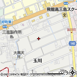 静岡県三島市玉川周辺の地図