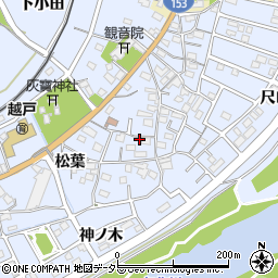 愛知県豊田市越戸町松葉65周辺の地図