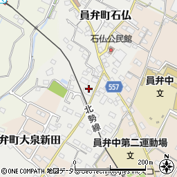 三重県いなべ市員弁町石仏2005周辺の地図