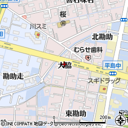 愛知県弥富市平島町（大脇）周辺の地図