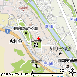 京都府南丹市園部町新町周辺の地図