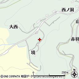 愛知県豊田市野林町境周辺の地図