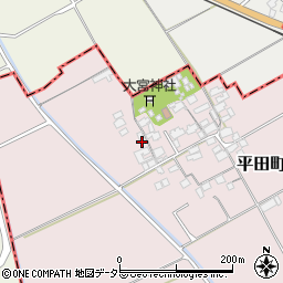 滋賀県東近江市平田町周辺の地図