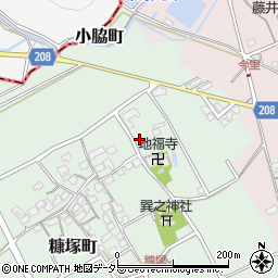 滋賀県東近江市糠塚町77周辺の地図