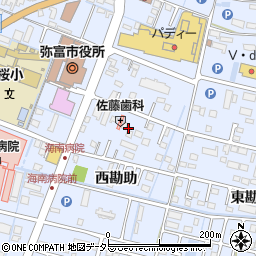 愛知県弥富市前ケ須町西勘助周辺の地図