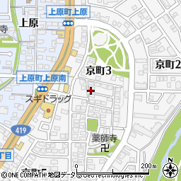 愛知県豊田市京町3丁目周辺の地図