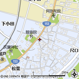 愛知県豊田市越戸町松葉24周辺の地図