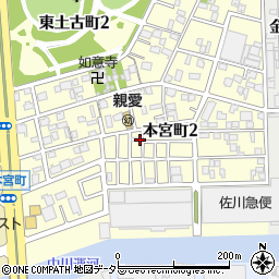 愛知県名古屋市港区本宮町周辺の地図