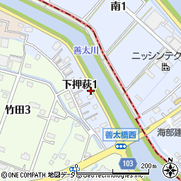 〒490-1422 愛知県弥富市下押萩の地図
