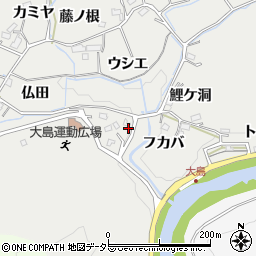 愛知県豊田市東大島町フカバ周辺の地図