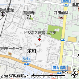 滋賀県東近江市栄町周辺の地図