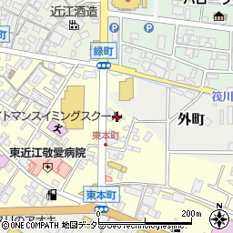 滋賀県東近江市八日市東本町6-52周辺の地図