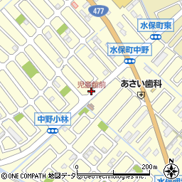 児童館前周辺の地図