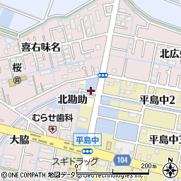 愛知県弥富市平島西周辺の地図