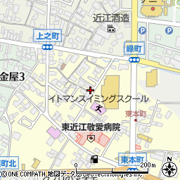 滋賀県東近江市八日市東本町周辺の地図