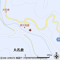 愛知県設楽町（北設楽郡）大名倉（後沢）周辺の地図