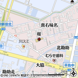 弥富市役所　桜保育所周辺の地図