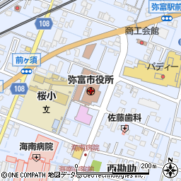 弥富市役所周辺の地図